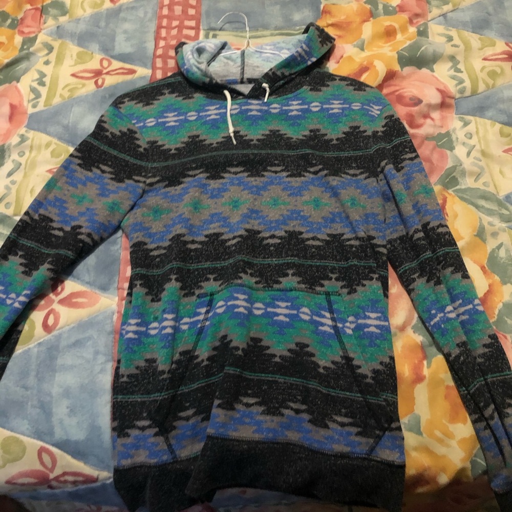 Blue & Green Zig Zag Hoodie